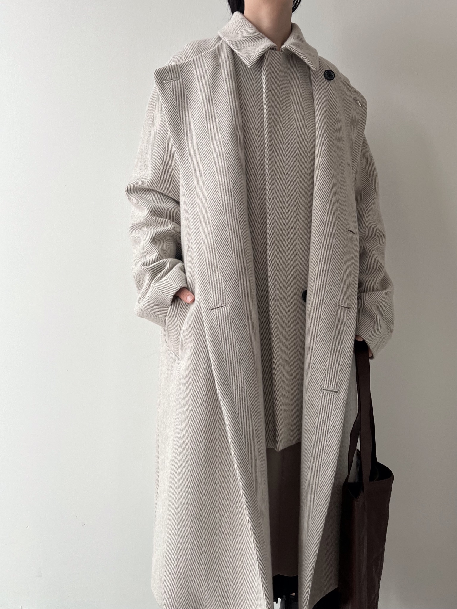 大セールLinen/Aspero Cotton Herringbone Coat