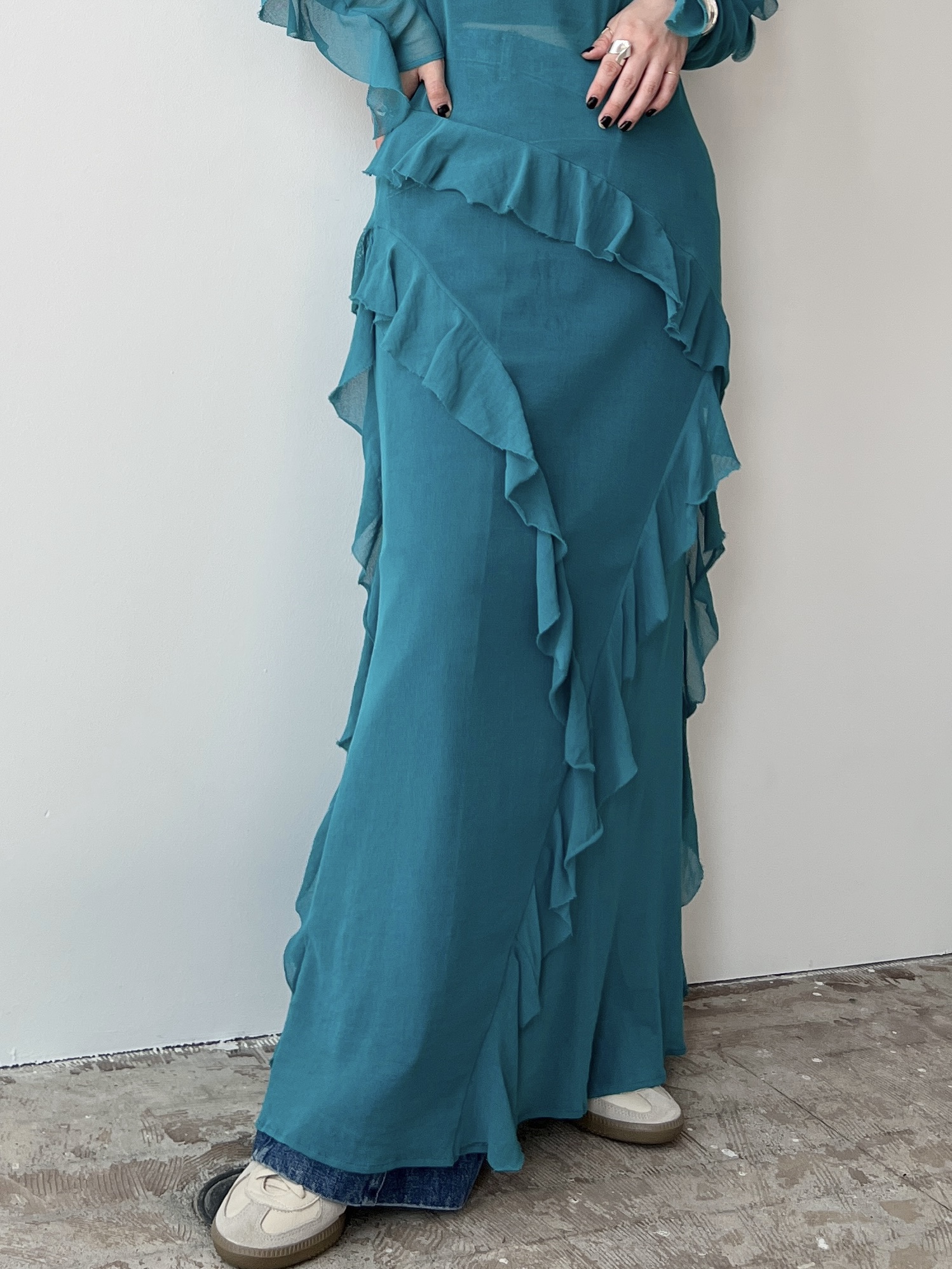 cotton mesh frill dress | 岐阜県柳ヶ瀬地区にてセレクトショップ phenom